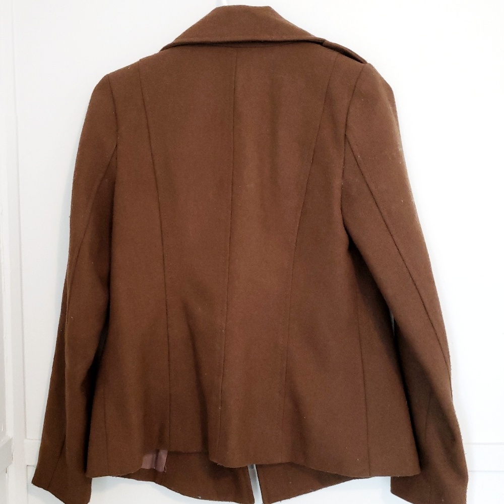 Chocolate Brown Pea Coat - Picture 5 of 7